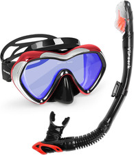 Snorkeling Gear for Adults Anti-Fog Panoramic Snorkel Mask Set with Dry Top...