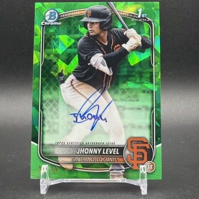 Jhonny Level 2025 Bowman 1st Green Sapphire Refractor Auto /99 SF Giants CPS-JL