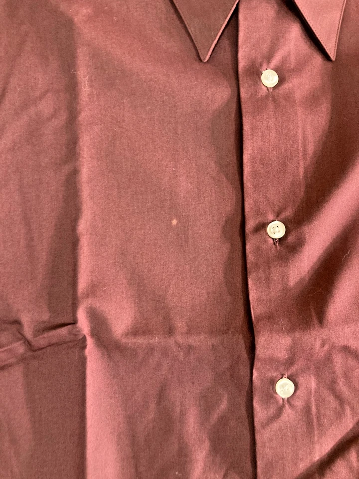 Camisa de Vestir Covington Para Hombre Grande (16-16.5) Borgoña Calce Clásico Oxford Formal Foto 3 de 4
