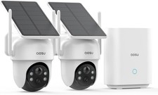 AOSU Solar Security Cameras Outdoor Wireless 2 Cam-Kit 2K Night Vision 360  View