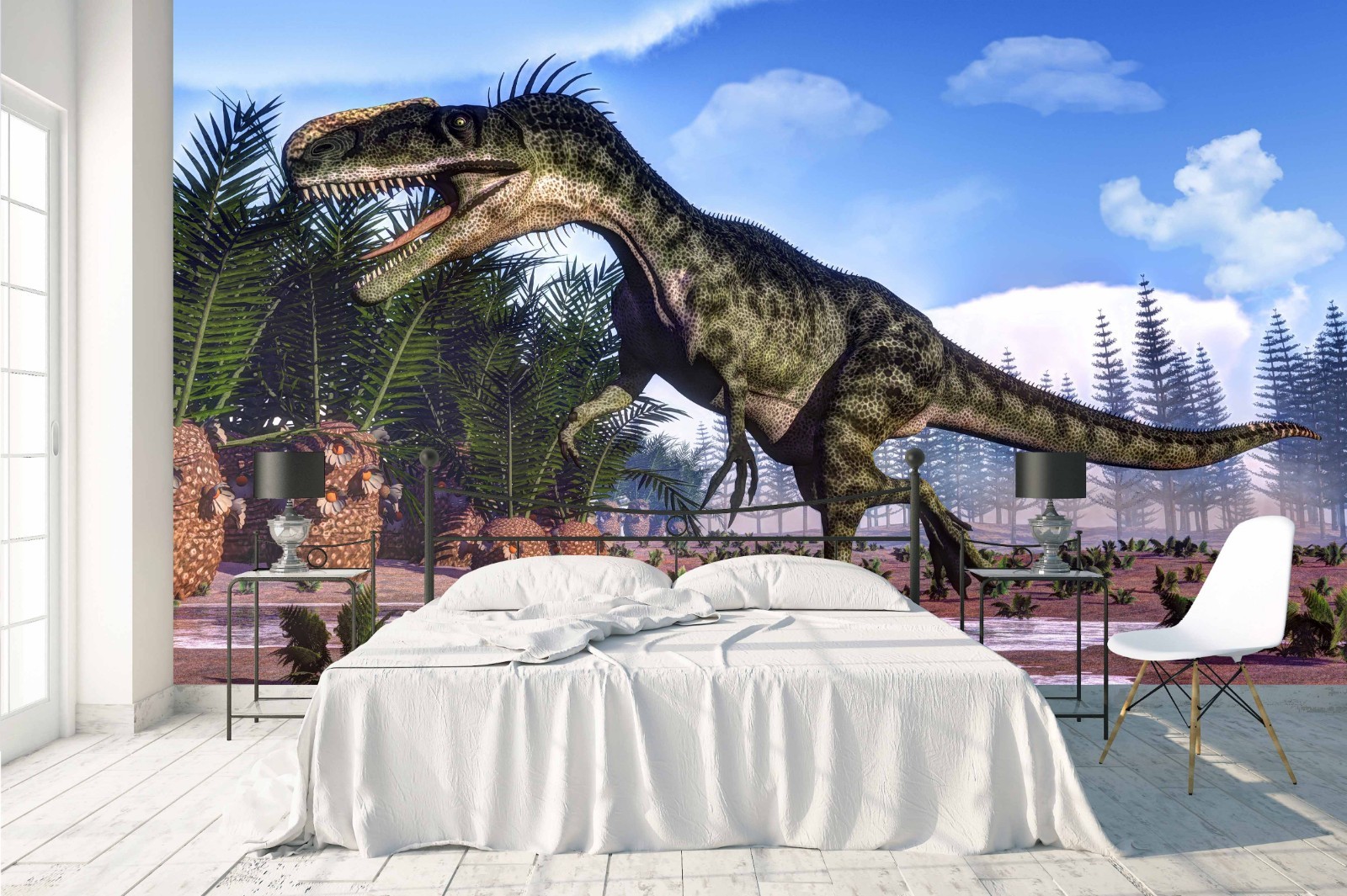3D Tropical Dinosaur Illustration Wall Murals Wallpaper Murals Wall Sticker