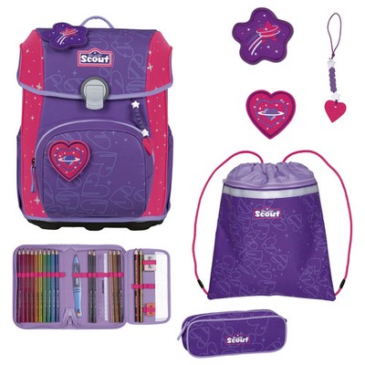 Scout Neo Exklusiv Superflash Extreme - Schulranzen Set 4tlg. (Heartbeat)