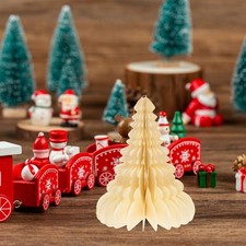 Tabletop Decor Christmas Party Honeycomb Xmas Tree Decoration Paper