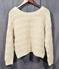 LOFT Ann Taylor Womens Sweater Pullover Beige S Boho Preppy Casual Minimalist