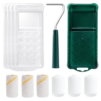 2 Inch Paint Roller with Tray Liners for Small Areas, Corners, Touch-Ups, Walls