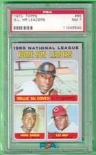 1970 Topps #65 NL Home Run Leaders - PSA 7 - Aaron/Mays/McCovey - Authentic