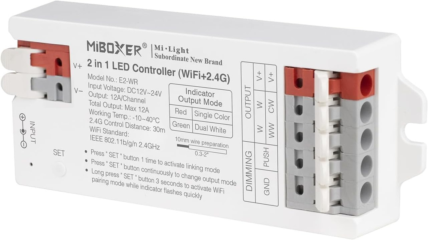 Miboxer FUT035W+ Controller Smart LED WiFi 2.4G per CCT e Monocolore