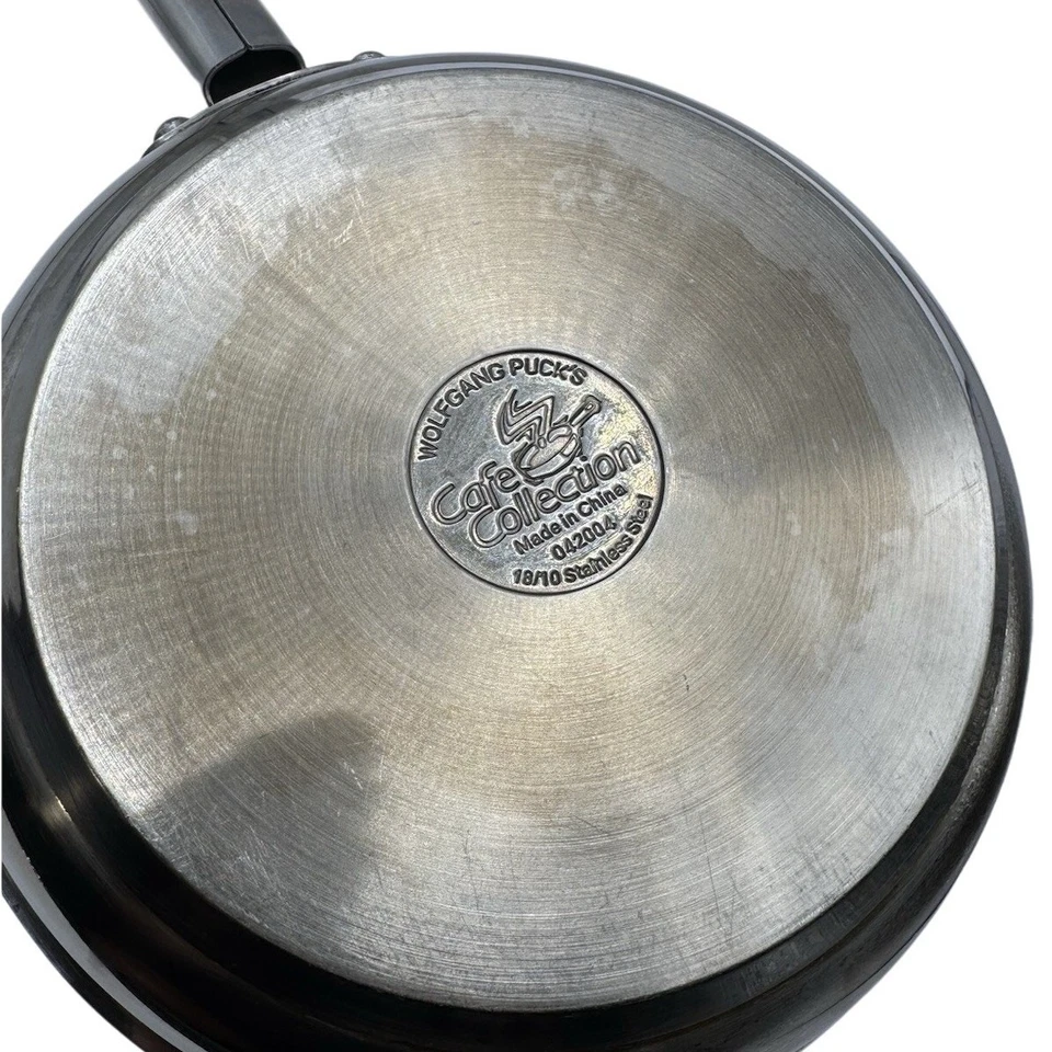"Juego de sartenes de acero inoxidable Wolfgang Puck cacerola de 2 cuartos de galón sartén sin tapas usadas" Foto 2 de 4