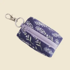 Coin Purse Keychain Purple Lavender for Woman Change Pouch New Driver Gift