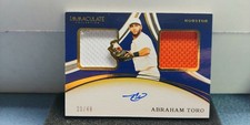 2020 IMMACULATE ABRAHAM TORO AUTO DUAL JERSEY PATCH #'D 33/49 HOUSTON ASTROS RC