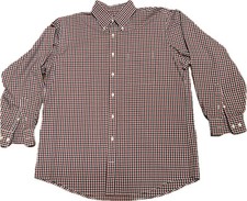 Kirkland Signature Traditional Fit Dress Shirt Red Blue-White Men s 16 32/33