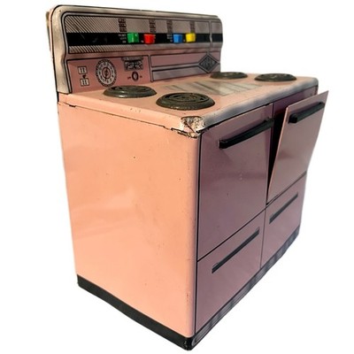 Vintage 1950s Wolverine Pink Tin Litho Toy Kitchen Stove/Oven