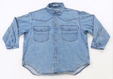 Rare VTG LEVI S SilverTab Western Yoke Casual Denim Shirt 90s Light Wash Blue M