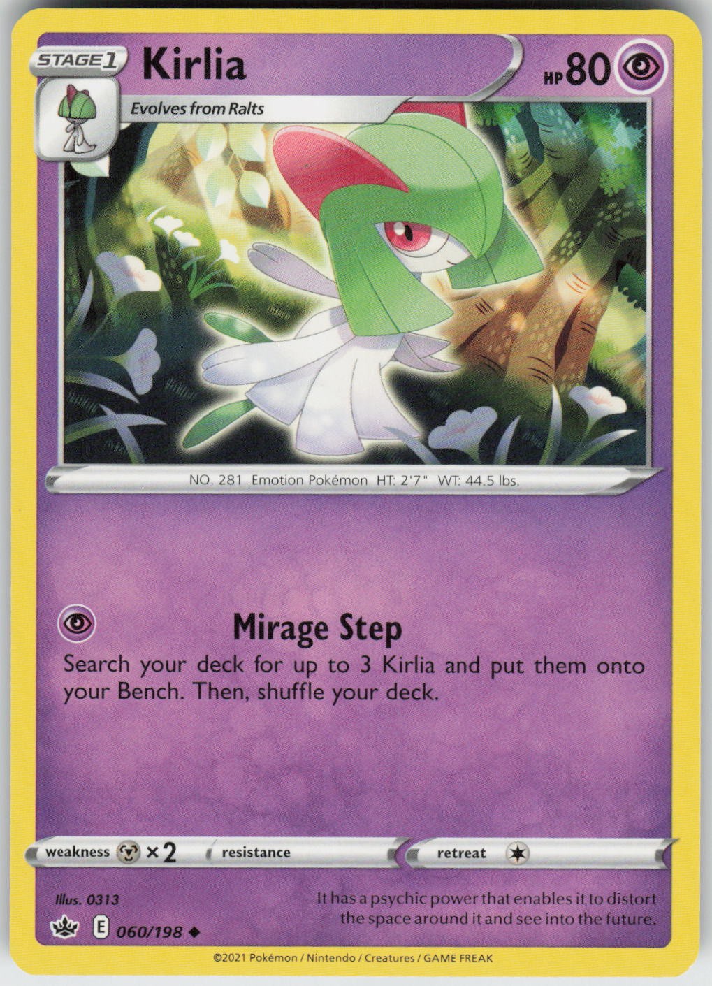 Kirlia 060/198 Uncommon Chilling Reign Pokemon Near Mint