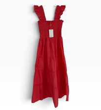 Quince Organic Cotton Tiered Midi Dress NWT Size M Sleeveless Smocking Beach