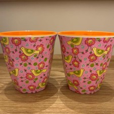 Rice Bowls Set of 2 Melamine Dishes Floral and Birds Nordic Style