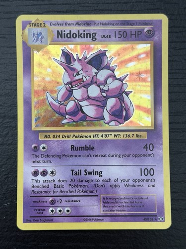 Pokemon XY Evolutions Nidoking 45/108 Holo Rare NM