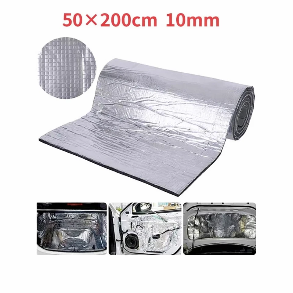 Isolant Thermique Et Acoustique En Aluminium 50x200 Cm 10 Mm Pour Voiture Portes - Photo 4/4