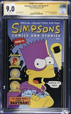 Simpsons Comics And Stories #1 CGC SS 9.0 Signed by Bill Morrison (Welsh, 1993)