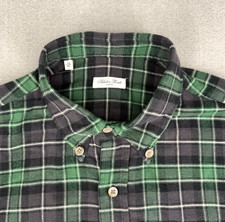 Salvatore Piccolo Napoli Shirt Men's M 16 / 41 Green Black Plaid Flannel Preppy