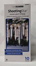 Gemmy Lightshow Shooting Star White LED Icicle Christmas Lights 10 Count Set New
