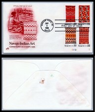 US FDC # 2235-2238 22c Navajo Weaving  ArtCraft p1 L.Cancel 1986, 9Q2848