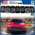 Fits Jeep Cherokee 2019-2022 Black Front Mesh Grille Inserts Frame Accessories