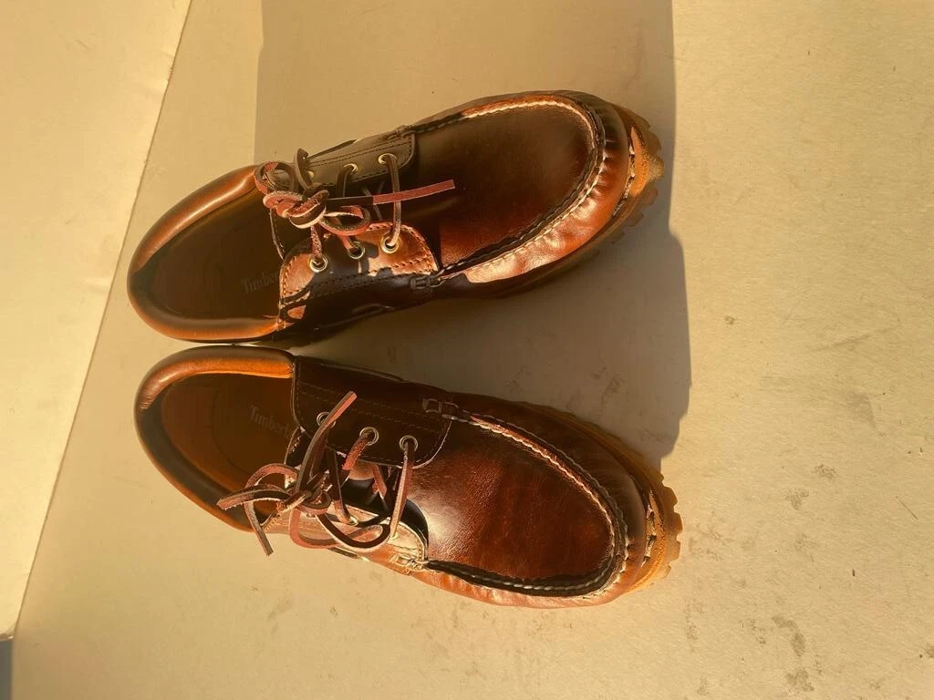 Timberland Mens Classic Lug Sole Boat Shoe 3-Eyelet Brown Heritage