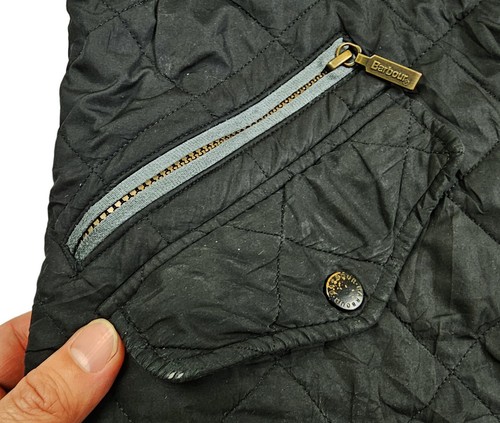 *HOT Men's BARBOUR @ CHEALSEA SPORTS QUILT CORDUROY Collar Zipper BLACK Jacket S - Picture 9 of 15