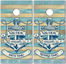 Nautical Wraps for Cornhole Boards Skin Vinyl Decal For Game KA1213