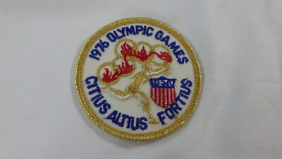 1976 Olympic Games Citius Altius Fortius USA 3'' Embroidered Patch Torch Circles