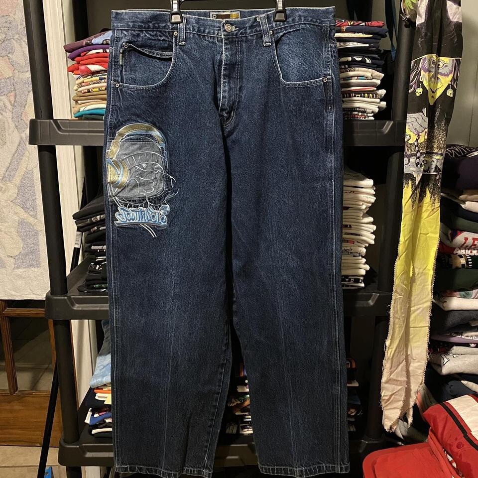 Y2K Baggy Southpole 40x31 Early 2000s Skater Embroidered Denim