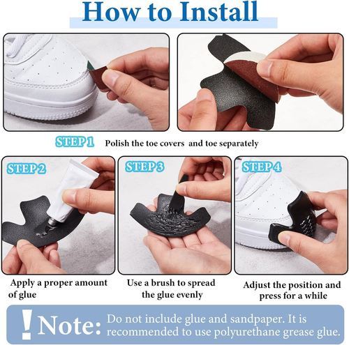 8 Pieces Toe Guards for Boots Toe Protectors Work Foot Guards Rubber Shoes Cover - Picture 3 of 12