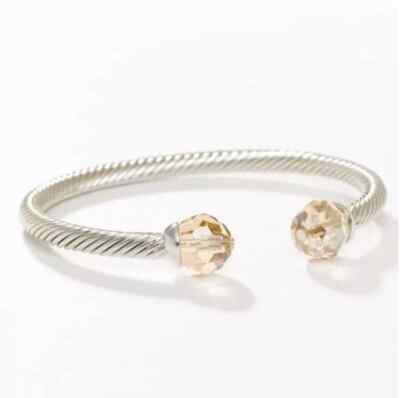 Touchstone Crystal With a Twist Bracelet Featuring Sand Swarovski Crystals BNIB