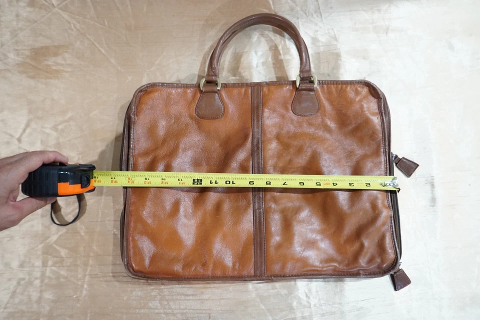 LAND Brown小号经典皮革公文包 — 第 3/4 张图片