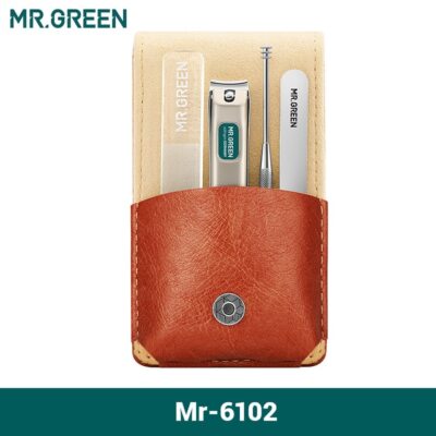 MR GREEN Portable Manicure Set Nail Clippers File Tweezers Case German Stainless