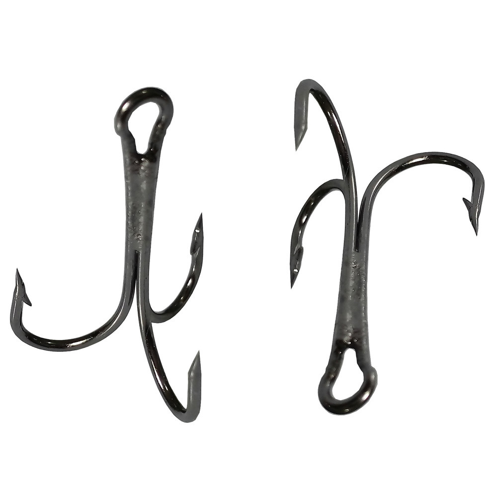 15pc Three Way Sharp Fishhook Carbon Steel Fishing Hook Treble Fishhook  3551 | eBay