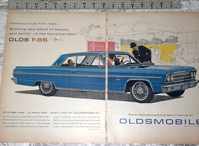 1963 Oldsmobile F-85 Vintage Print Ad Cutlass V8 Power Hydramatic Muscle GM