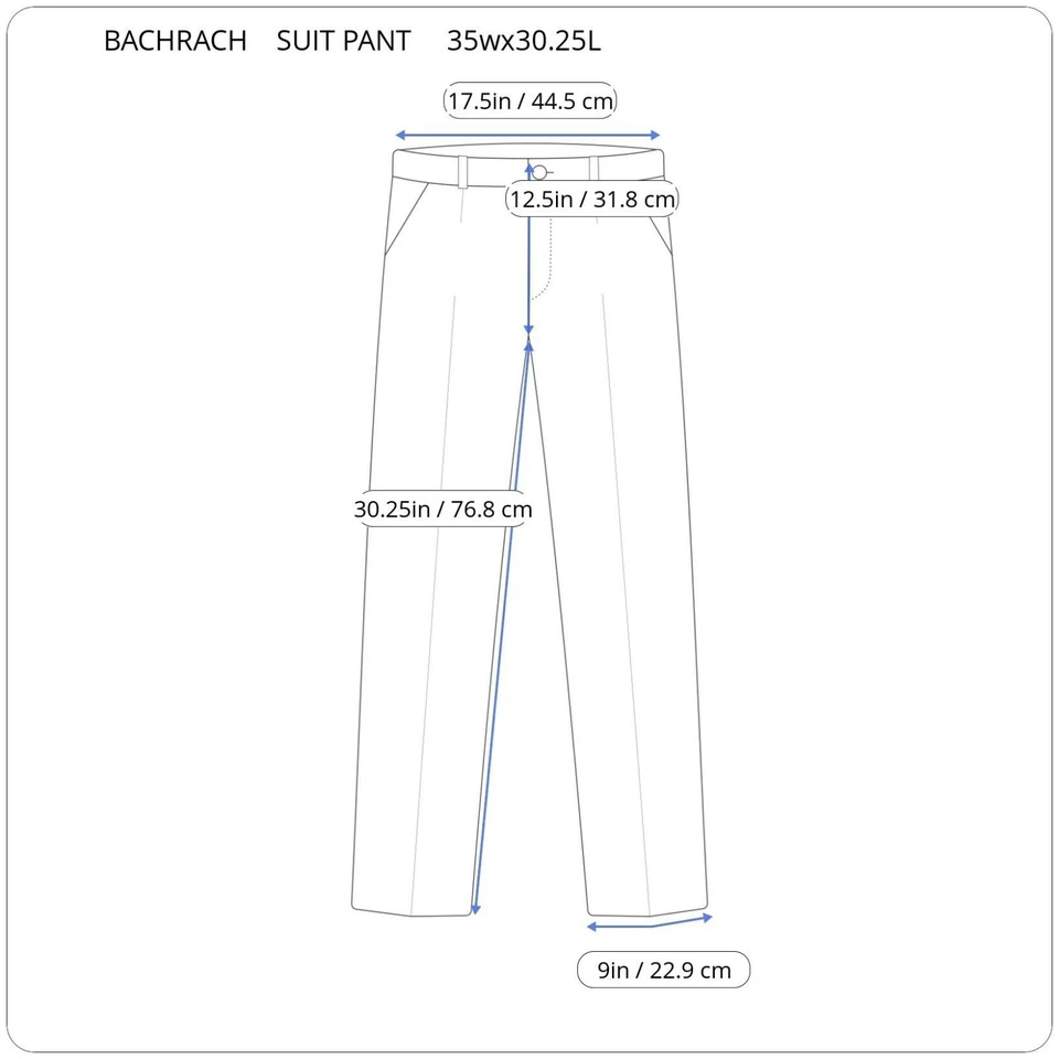 复古 Bachrach 意大利西装男式 42R 蓝色条纹打褶前裤 35Wx30 — 第 3/4 张图片