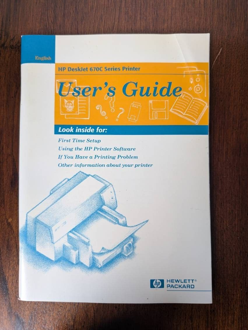 User's Guide HP Deskjet 670C Printer Hewlett Packard | eBay
