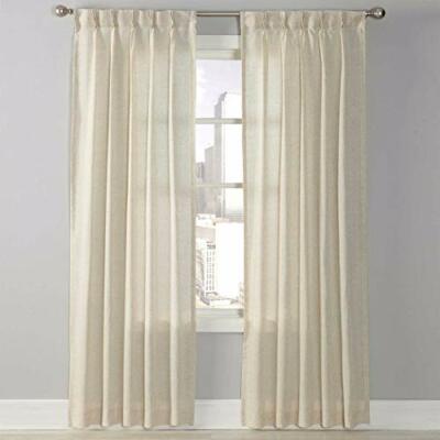 Grommet Glide Splendor Pinch Pleat Sheer window curtain panel white 84
