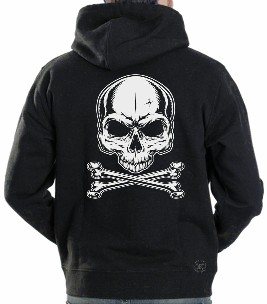 SKULL AND CROSSBONES HOODIE SWEAT SHIRT M3XL SCARY JOLLY ROGER PIRATE
