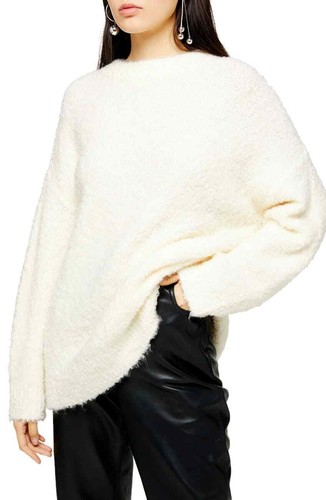 0-2 UK:XS Longline Boucle Sweater Color 
