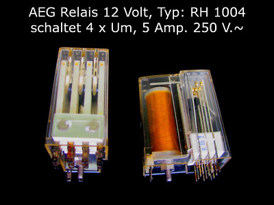 AEG Relais 12 Volt 24 Volt 60 Volt und bis 110- Volt 220 V~ Elektronik & Messtec