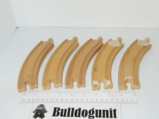 Lot of 5 Curved Wood Train Track For Imaginarium Brio Thomas Toy