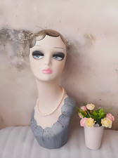 Fiberglass Vintage Costume Style Painted Fashion Female Mannequin Head Display
