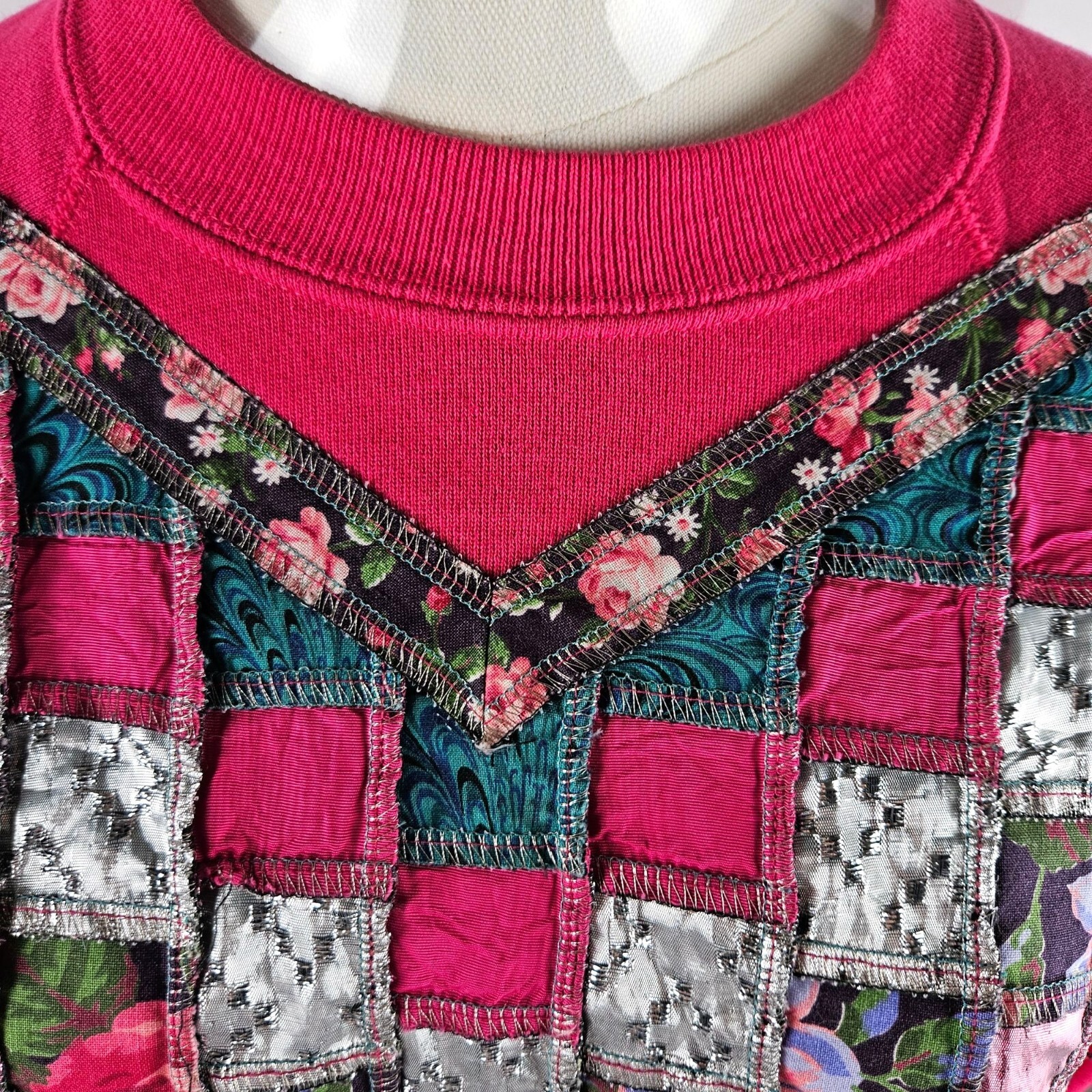 Vintage 80's 90's Jane Ekberg Patchwork Sweatshir… - image 2