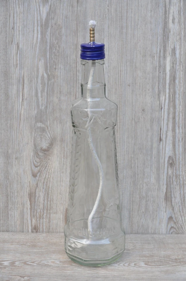 Gartenfackel / Öllampe – UP Recycling "Puschkin Wodka" Flasche - Bild 2 von 2
