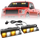 Hlauto 2002L Emergency Dash Strobe Lights: 2x8.5 inch Amber White Safety Lights,