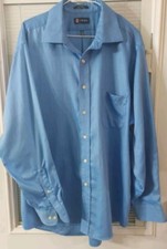 Chaps Blue Collard Easy Care Button-down Long Sleeve Shirt 17-17.5 XL 34/35